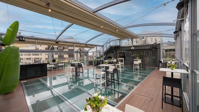Terrace and pool in the rooftoop